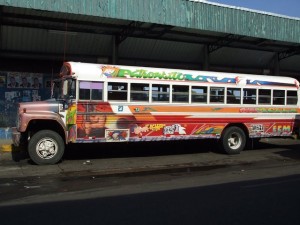 The colorful inter-city bus