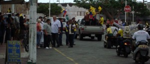 Celebrating Ecuador´s soccer win in World Cup play