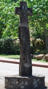 Site of human sacrifice turned phallic monument turned cross at the intersection